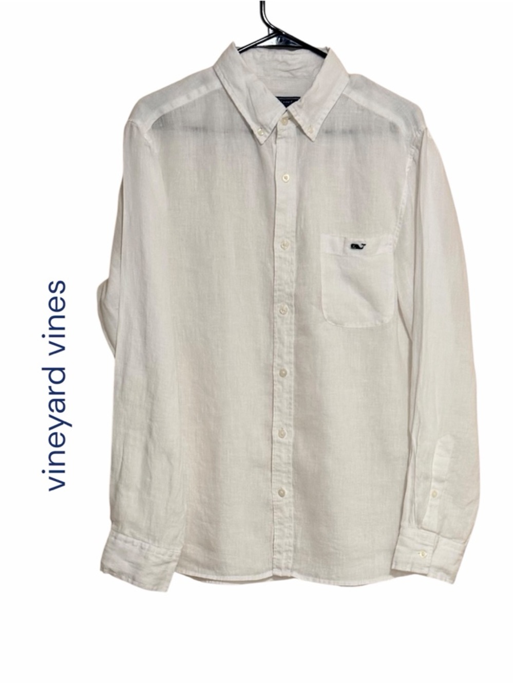 Vineyard Vines Men's Off-White Linen Button-Down Shirt Size M